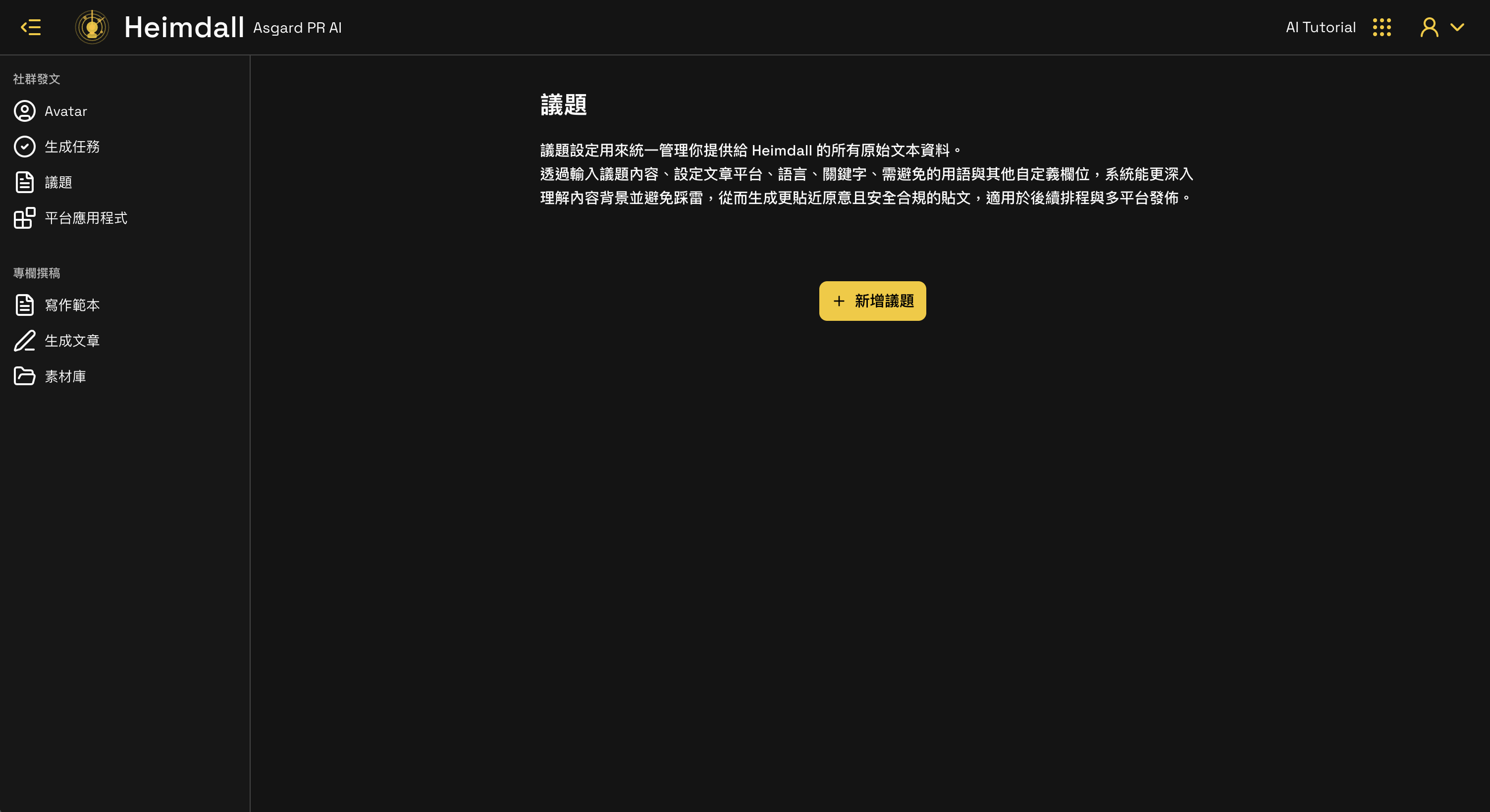 議題空白狀態